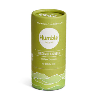 Front view of Bergamot and Ginger Plastic-Free Deodorant showcasing aluminum-free formula with white background
