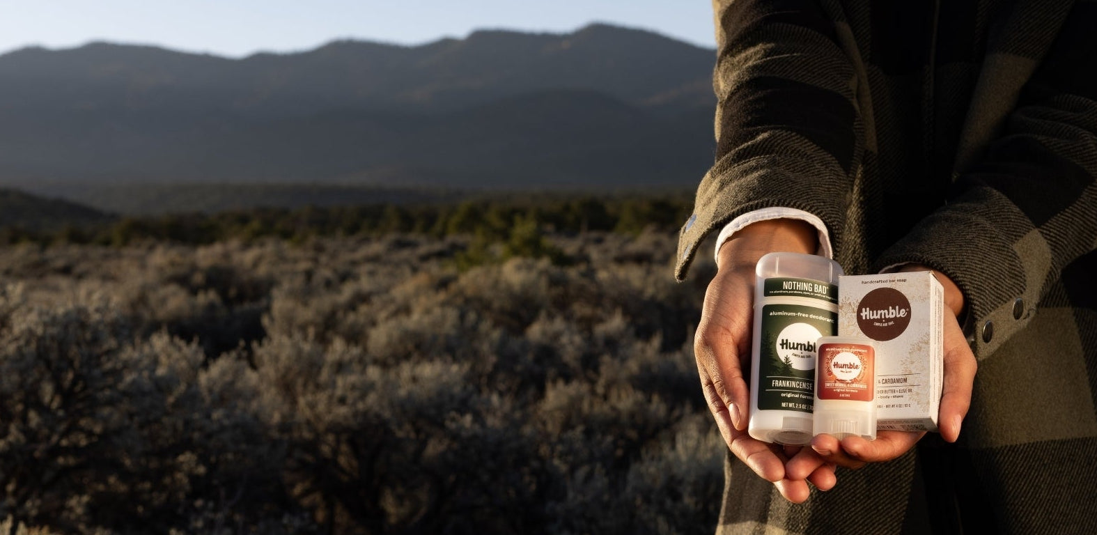 Natural deodorant and bar soap in the desert
