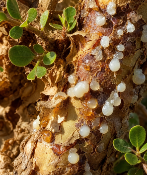 Close up of Boswelli tree and sap 