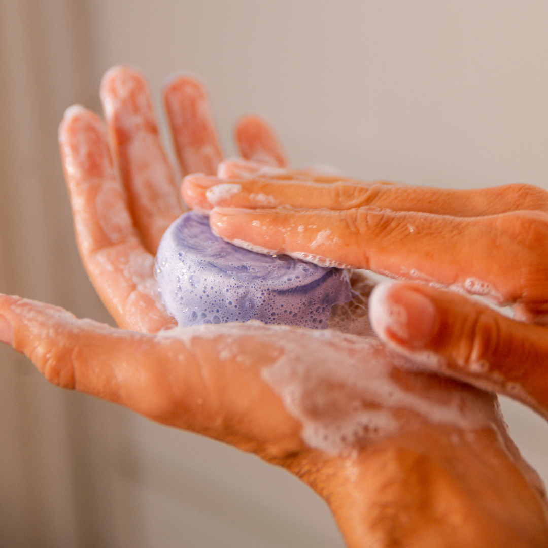 Balance & Shine Shampoo Bar, Rosemary & Mint, styled product shot