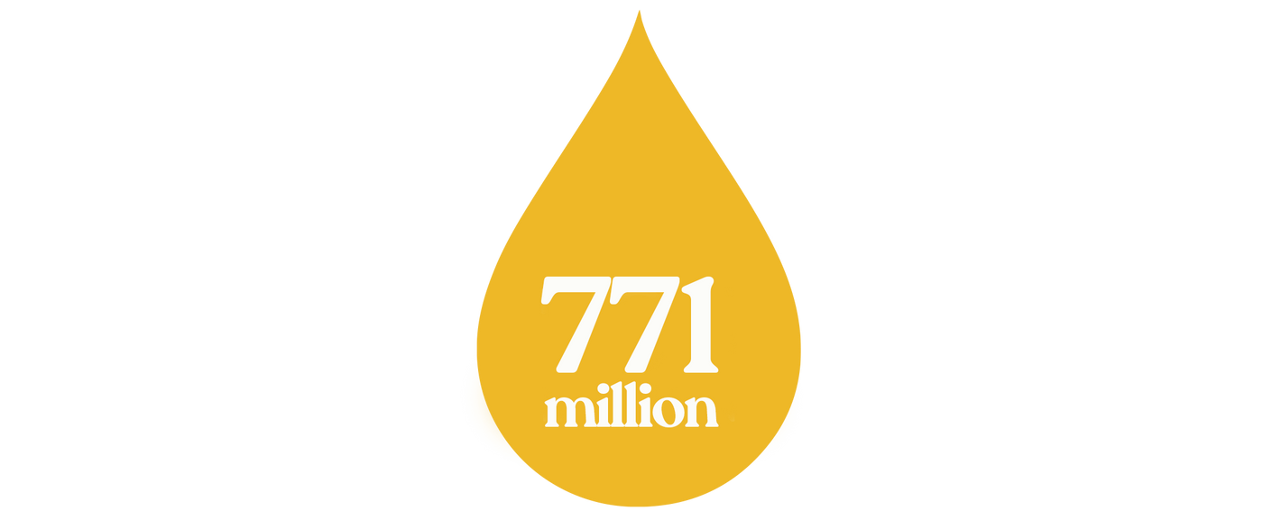 771 million text in a yellow water drop 