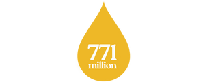 771 million text in a yellow water drop 